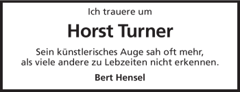 Traueranzeige von Horst Turner von Echo-Zeitungen (Gesamtausgabe)