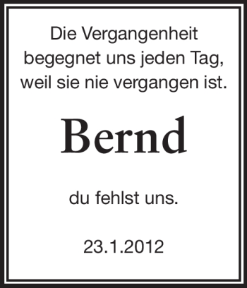 Traueranzeige von Bernd  von Odenwälder Echo