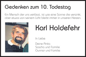 Traueranzeige von Karl Holdefehr von Rüsselsheimer Echo, Groß-Gerauer-Echo, Ried Echo