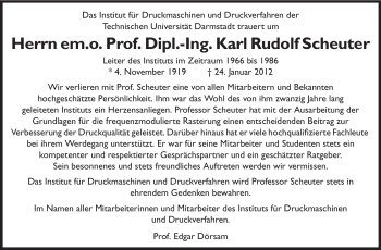 Traueranzeige von Karl Rudolf Scheuter von Echo-Zeitungen (Gesamtausgabe)