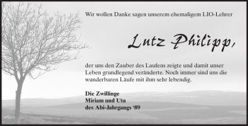 Traueranzeige von Lutz Philipp von Echo-Zeitungen (Gesamtausgabe)