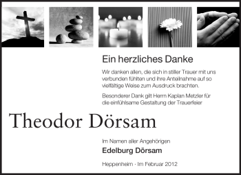 Traueranzeige von Theodor Dörsam von Starkenburger Echo