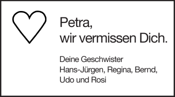 Traueranzeige von Petra Kirschner von Echo-Zeitungen (Gesamtausgabe)