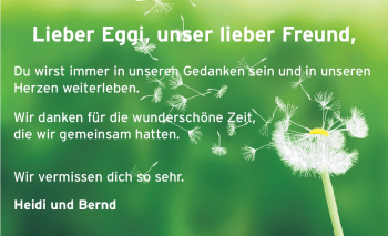 Traueranzeige von Eggi  von Echo-Zeitungen (Gesamtausgabe)