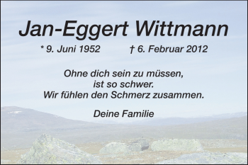 Traueranzeige von Jan-Eggert Wittmann von Echo-Zeitungen (Gesamtausgabe)