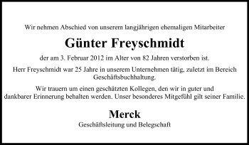 Traueranzeige von Günter Felix Freyschmidt von Echo-Zeitungen (Gesamtausgabe)