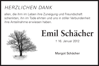 Traueranzeige von Emil Schächer von Echo-Zeitungen (Gesamtausgabe)