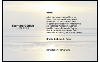 Traueranzeige von Eberhard Görlich von Echo-Zeitungen (Gesamtausgabe)