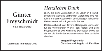 Traueranzeige von Günter Felix Freyschmidt von Darmstädter Echo, Odenwälder Echo, Rüsselsheimer Echo, Groß-Gerauer-Echo, Ried Echo