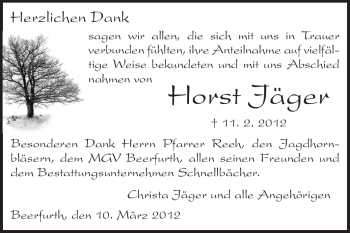 Traueranzeige von Horst Jäger von Odenwälder Echo