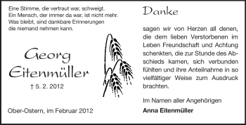 Traueranzeige von Georg Eitenmüller von Echo-Zeitungen (Gesamtausgabe)