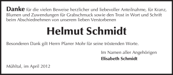 Traueranzeige von Helmut Schmidt von Echo-Zeitungen (Gesamtausgabe)