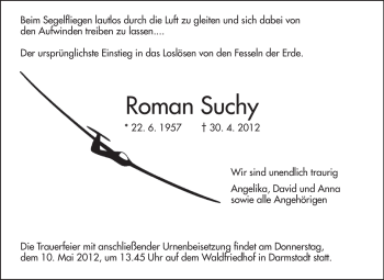 Traueranzeige von Roman Suchy von Echo-Zeitungen (Gesamtausgabe)