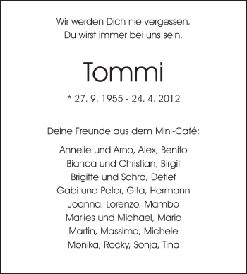 Traueranzeige von Thomas Krause-Loehrke von Echo-Zeitungen (Gesamtausgabe)