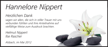 Traueranzeige von Hannelore Nippert von Echo-Zeitungen (Gesamtausgabe)