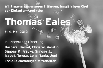 Traueranzeige von Thomas Eales von Odenwälder Echo