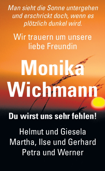 Traueranzeige von Monika Wichmann von Odenwälder Echo