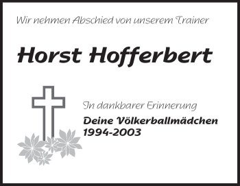 Traueranzeige von Horst Hofferbert von Odenwälder Echo