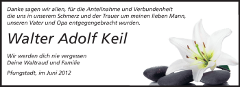 Traueranzeige von Walter Adolf Keil von Echo-Zeitungen (Gesamtausgabe)