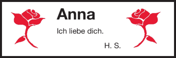 Traueranzeige von Anna Stahlecker von Darmstädter Echo, Odenwälder Echo, Rüsselsheimer Echo, Groß-Gerauer-Echo, Ried Echo