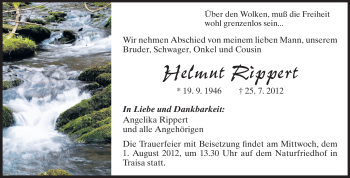 Traueranzeige von Helmut Rippert von Echo-Zeitungen (Gesamtausgabe)