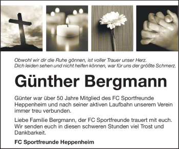 Traueranzeige von Günter Bergmann von Starkenburger Echo