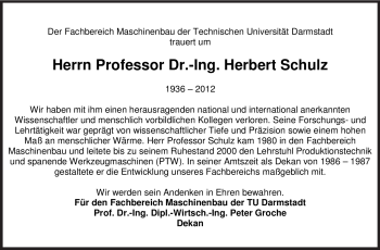 Traueranzeige von Herbert Schulz von Echo-Zeitungen (Gesamtausgabe)