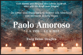Traueranzeige von Paolo Amoroso von Rüsselsheimer Echo, Groß-Gerauer-Echo, Ried Echo
