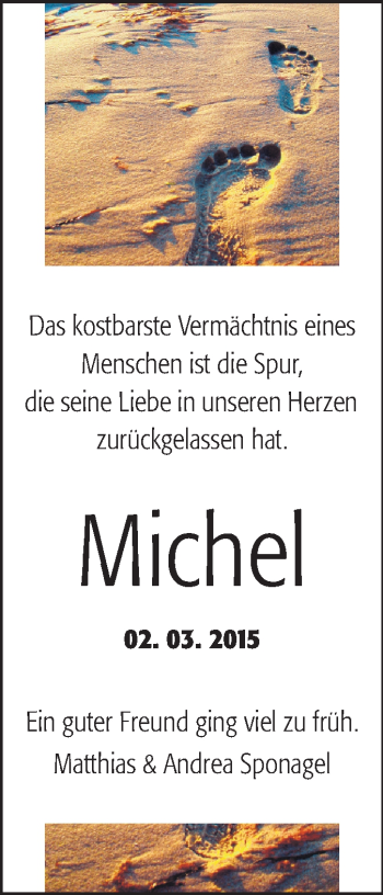 Traueranzeige von Michel  von Odenwälder Echo