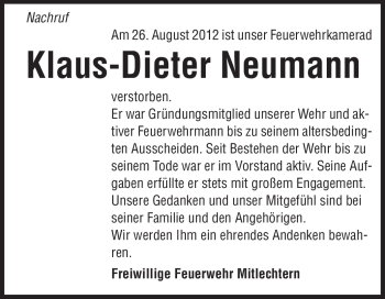 Traueranzeige von Klaus-Dieter Neumann von Starkenburger Echo