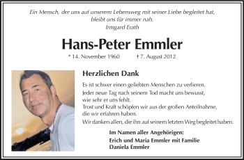 Traueranzeige von Hans-Peter Emmler von Starkenburger Echo
