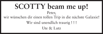 Traueranzeige von Peter  von Echo-Zeitungen (Gesamtausgabe)