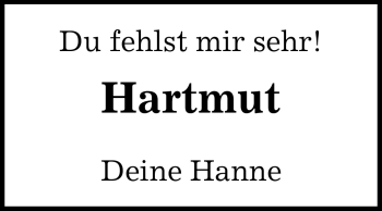 Traueranzeige von Hartmut Bock von Echo-Zeitungen (Gesamtausgabe)