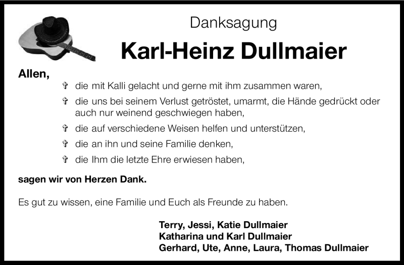  Traueranzeige für Karl-Heinz Dullmaier vom 15.09.2012 aus Rüsselsheimer Echo, Groß-Gerauer-Echo, Ried Echo