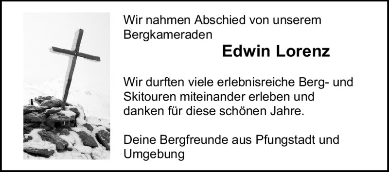  Traueranzeige für Edwin Lorenz vom 22.09.2012 aus Echo-Zeitungen (Gesamtausgabe)