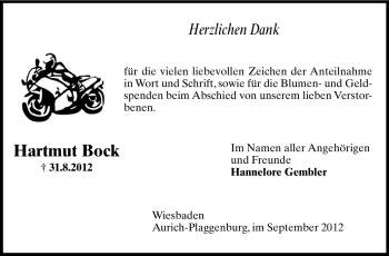 Traueranzeige von Hartmut Bock von Echo-Zeitungen (Gesamtausgabe)