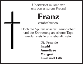 Traueranzeige von Franz  von Starkenburger Echo