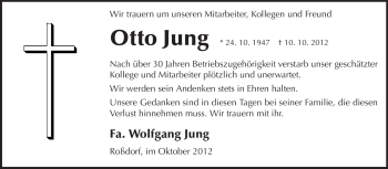Traueranzeige von Otto Jung von Echo-Zeitungen (Gesamtausgabe)