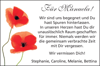 Traueranzeige von Manuela  von Starkenburger Echo