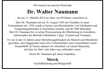 Traueranzeige von Walter Naumann von Rüsselsheimer Echo, Groß-Gerauer-Echo, Ried Echo
