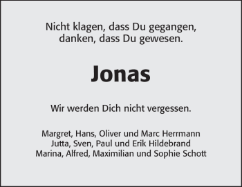 Traueranzeige von Jonas Altmann von Rüsselsheimer Echo, Groß-Gerauer-Echo, Ried Echo