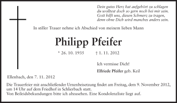 Traueranzeige von Philipp Pfeifer von Starkenburger Echo