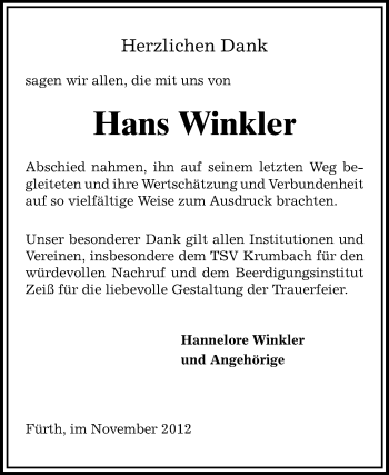 Traueranzeige von Hans Winkler von Starkenburger Echo