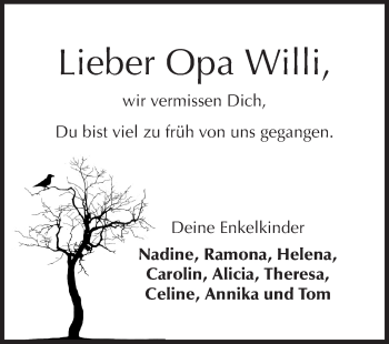 Traueranzeige von Willi Bulling von Odenwälder Echo