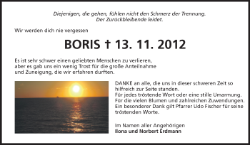 Traueranzeige von Boris Erdmann von Echo-Zeitungen (Gesamtausgabe)