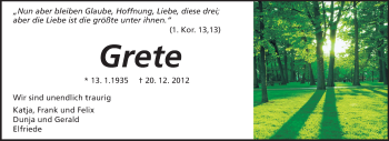Traueranzeige von Grete Benski von Darmstädter Echo, Odenwälder Echo, Rüsselsheimer Echo, Groß-Gerauer-Echo, Ried Echo