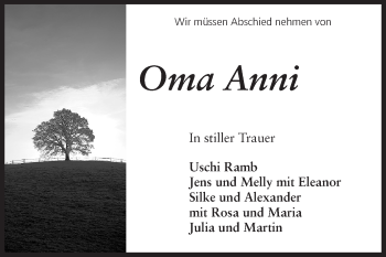 Traueranzeige von Anni  von Odenwälder Echo