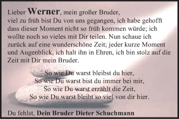 Traueranzeige von Werner Schuchmann von Echo-Zeitungen (Gesamtausgabe)