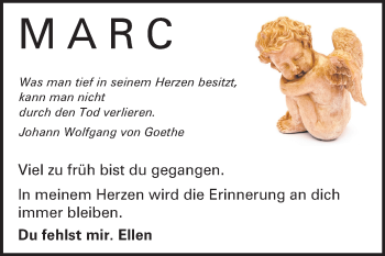 Traueranzeige von Marc  von Rüsselsheimer Echo, Groß-Gerauer-Echo, Ried Echo