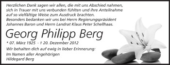 Traueranzeige von Georg Philipp Berg von Echo-Zeitungen (Gesamtausgabe)